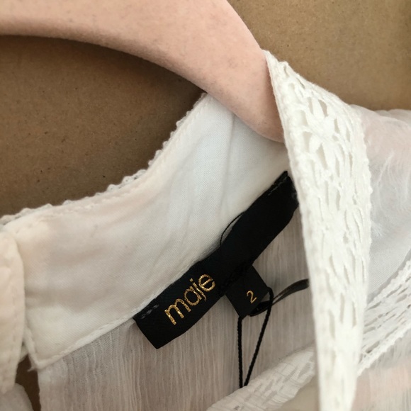 ✨ NWT Maje Ludmi Lace Trim Blouse ✨ - Picture 5 of 8
